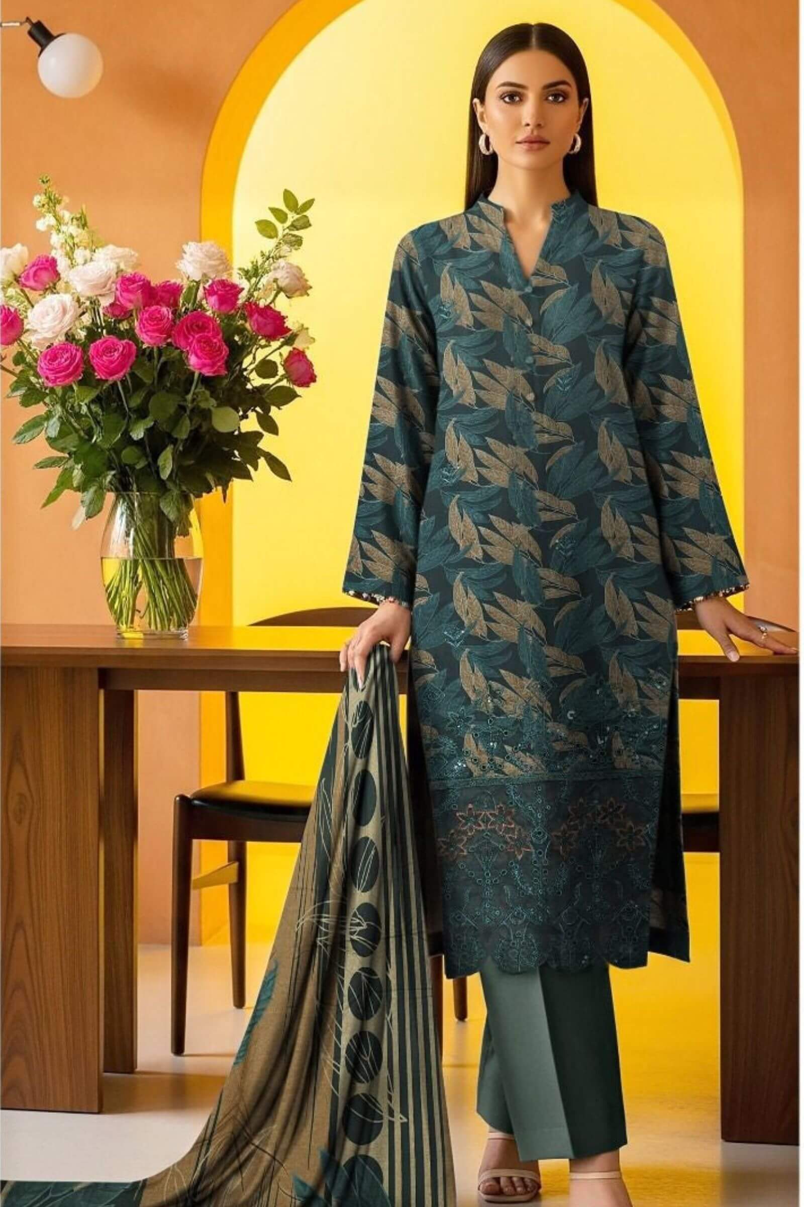 Dhanak with Dhanak Dupatta 3Pc