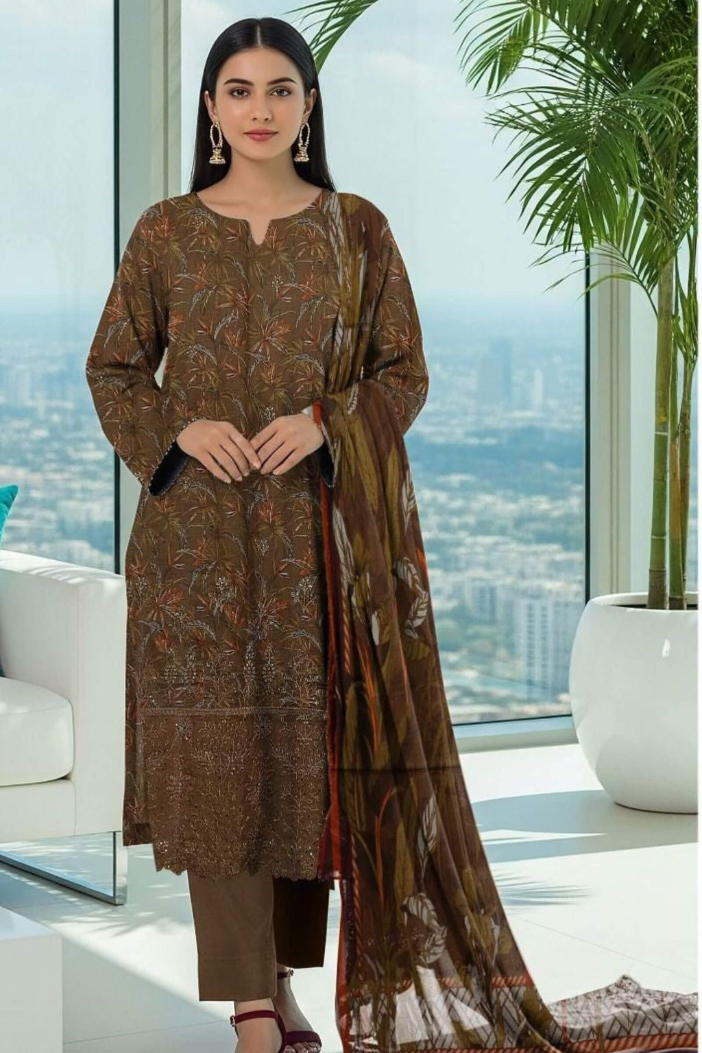 Dhanak with Dhanak Dupatta  3Pc