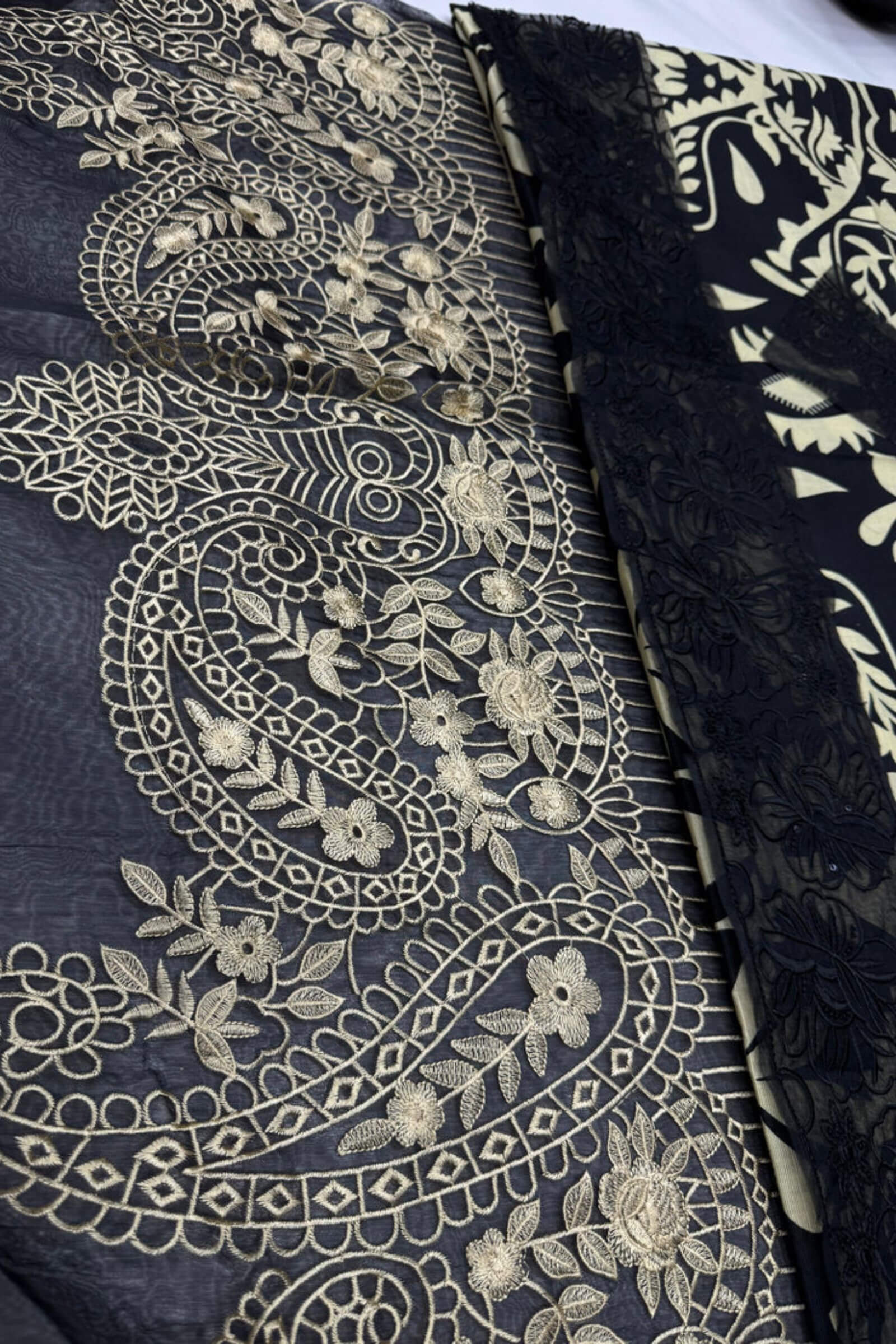 MARIA . B KHADDER WITH PATCHES